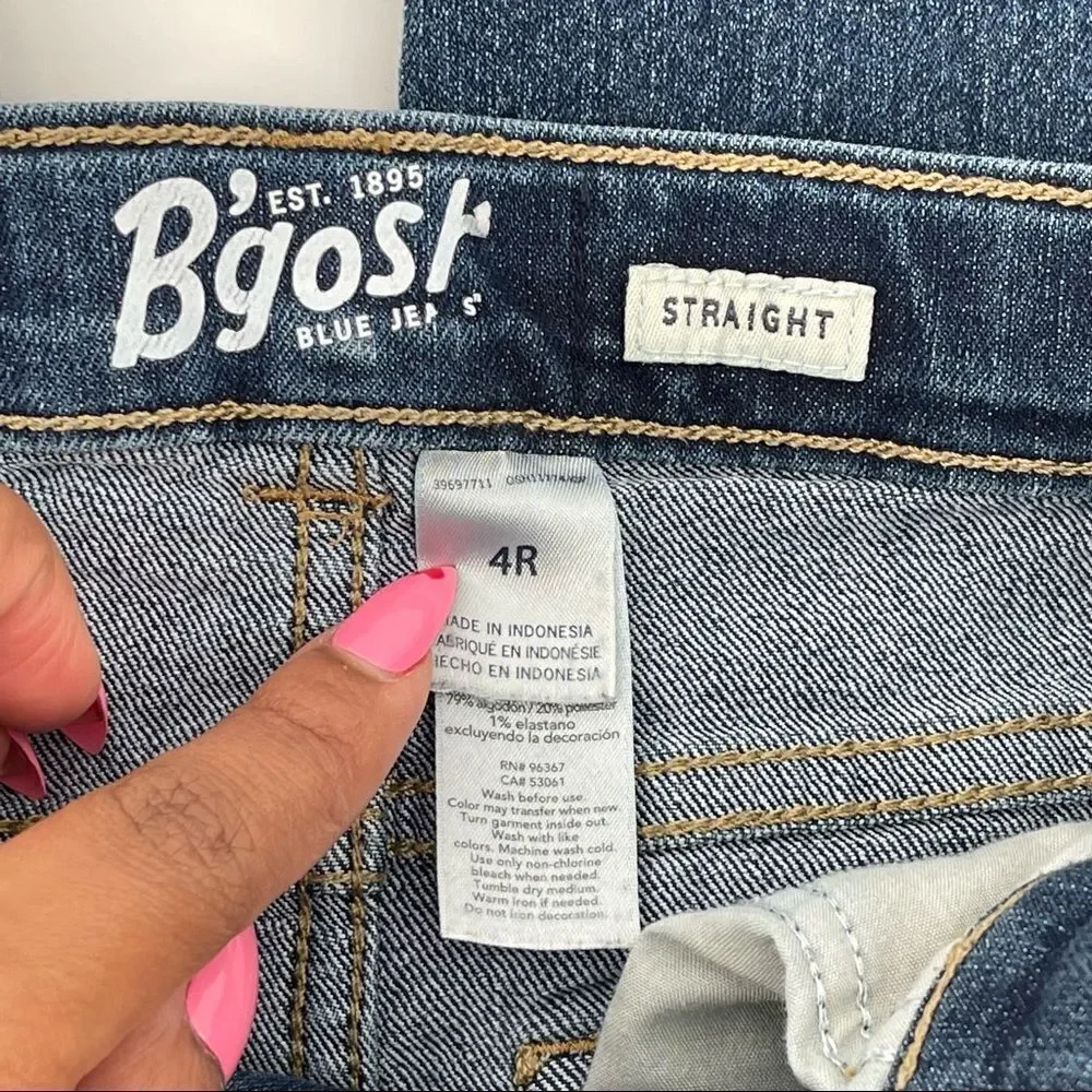 OshKosh B’gosh Boy’s Straight Leg Adjustable Waist Denim Jeans Size 4 Regular